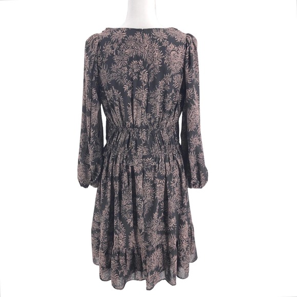 Ann Taylor NEW Womens Size 8 Ruffled Hem Long Sleeve Floral Print Dress - Picture 2 of 7